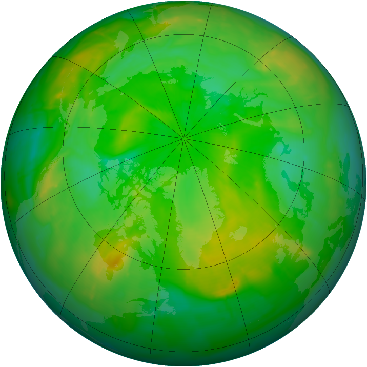 Arctic ozone map for 12 July 2010